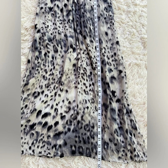 Akualani bohemian maxi dress animal print straps v neck viscose black white M - Picture 6 of 9